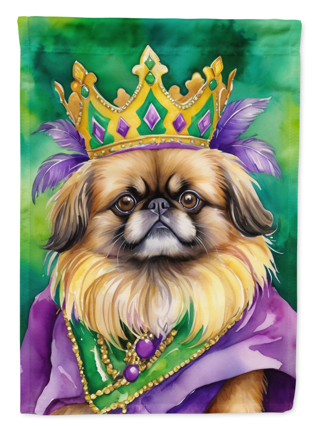 Pekingese King of Mardi Gras Garden Flag - Vibrant Dog-Themed Yard Decor by Caroline's Treasures