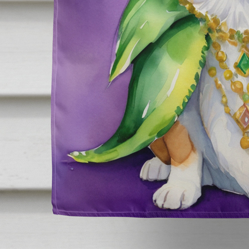 Corgi King of Mardi Gras House Flag