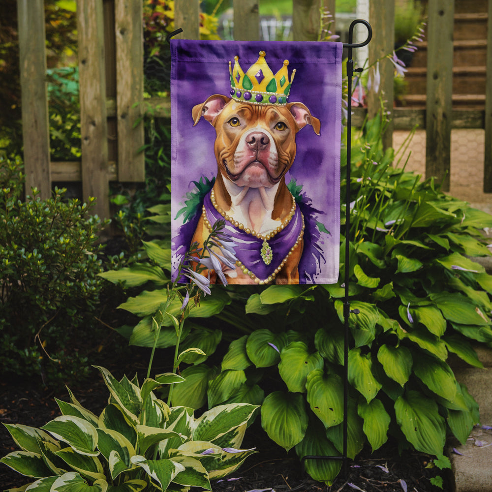 Pit Bull Terrier King of Mardi Gras Garden Flag - Vibrant Dog-Themed Yard Decor by Caroline's Treasures