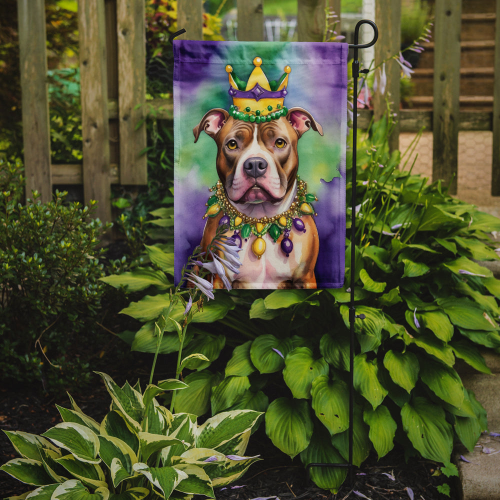 Pit Bull Terrier King of Mardi Gras Garden Flag - Vibrant Dog-Themed Yard Decor by Caroline's Treasures