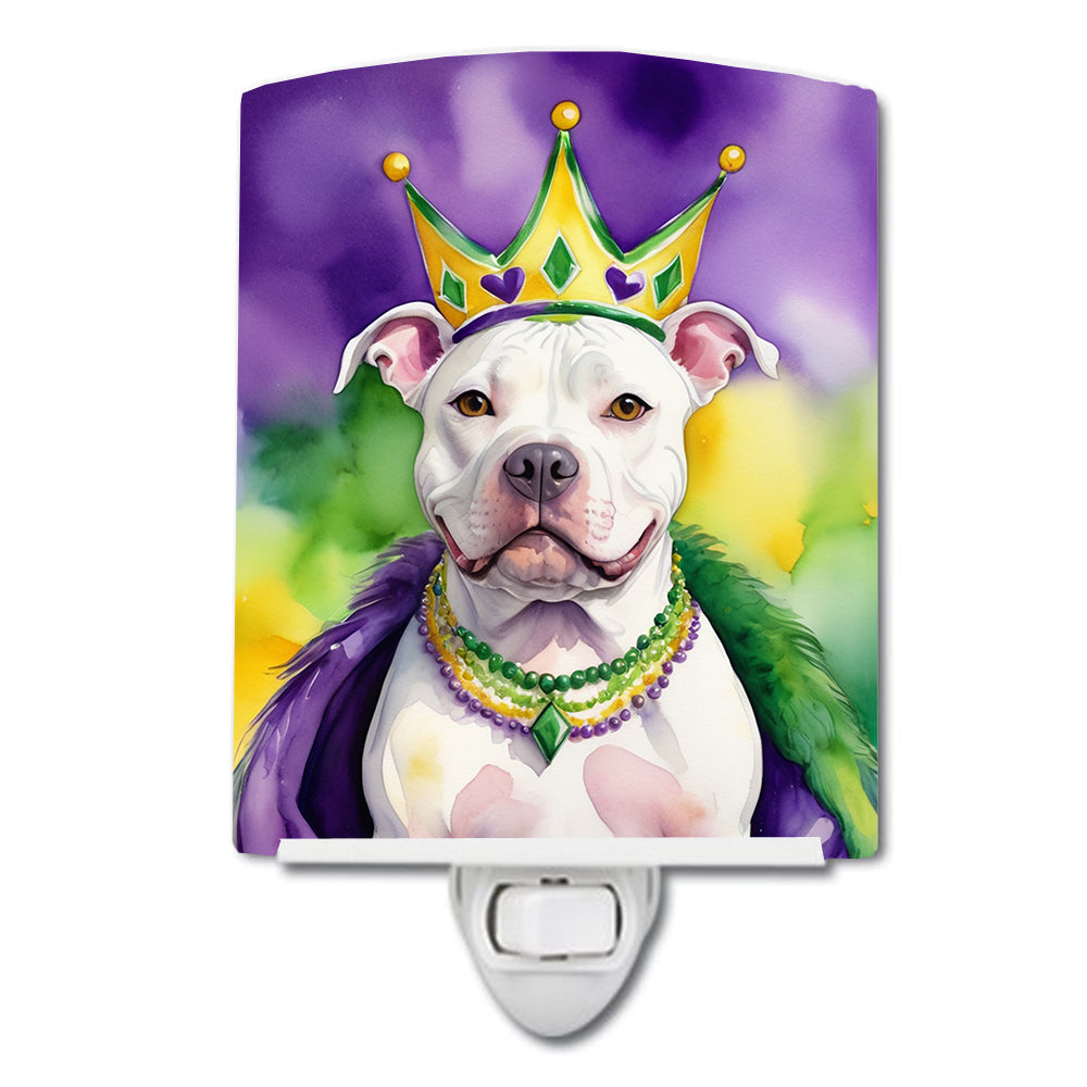 Pit Bull Terrier King of Mardi Gras Ceramic Night Light