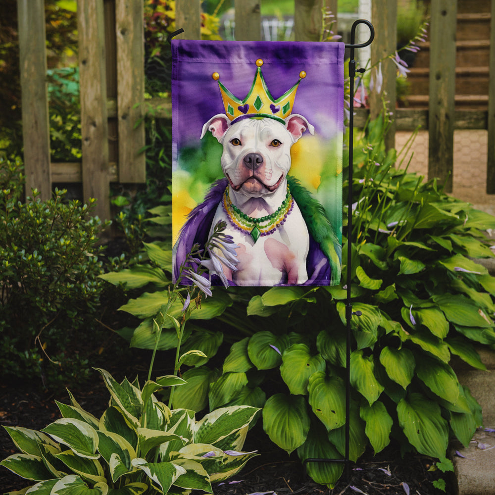 Pit Bull Terrier King of Mardi Gras Garden Flag - Vibrant Dog-Themed Yard Decor by Caroline's Treasures