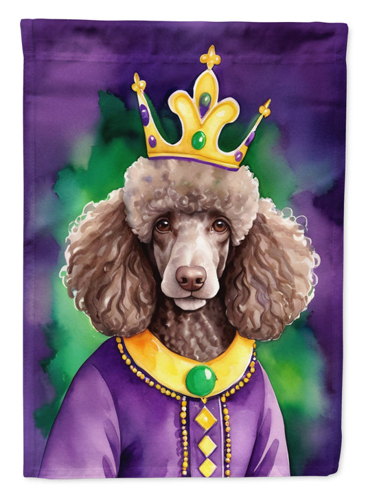 Chocolate Poodle King of Mardi Gras Garden Flag - Vibrant Dog-Themed Yard Decor by Caroline's Treasures