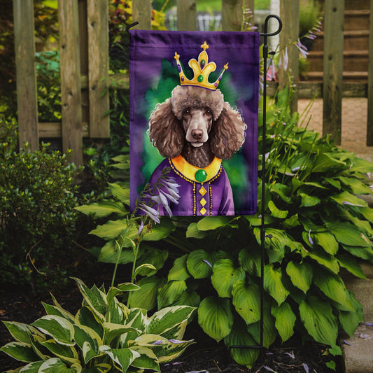Chocolate Poodle King of Mardi Gras Garden Flag - Vibrant Dog-Themed Yard Decor by Caroline's Treasures