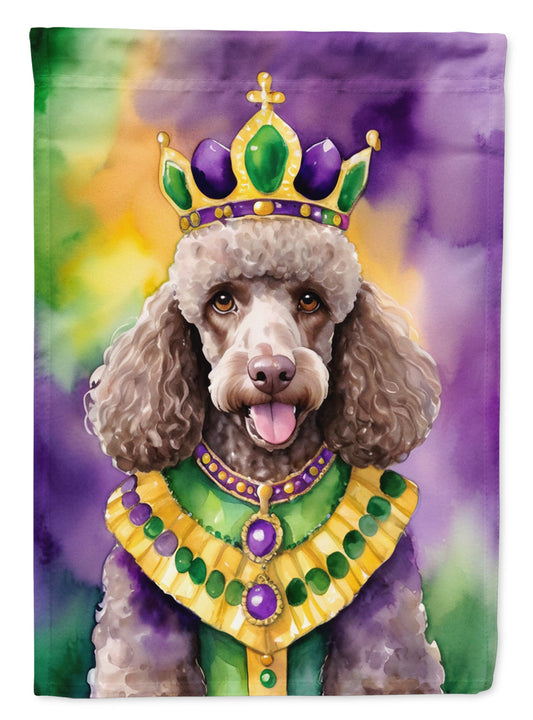 Chocolate Poodle King of Mardi Gras Garden Flag - Vibrant Dog-Themed Yard Decor by Caroline's Treasures