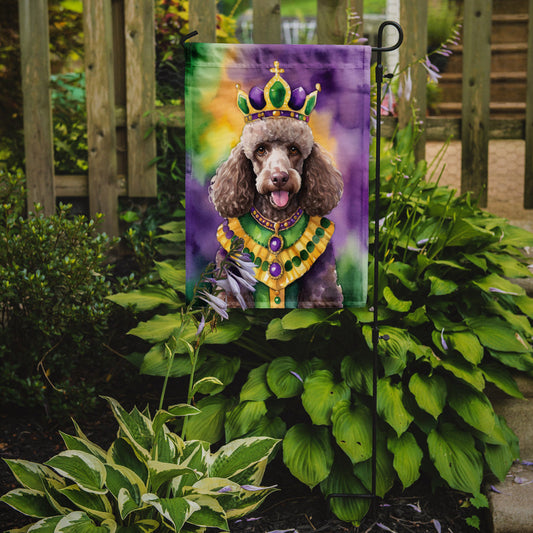 Chocolate Poodle King of Mardi Gras Garden Flag - Vibrant Dog-Themed Yard Decor by Caroline's Treasures
