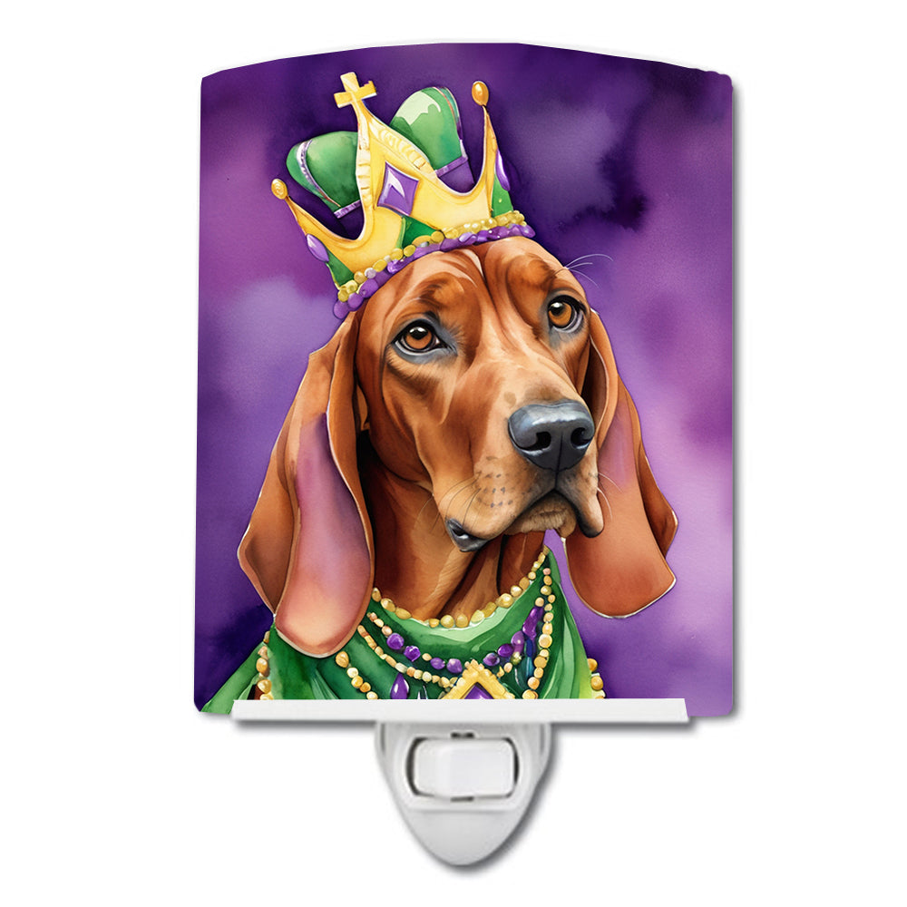 Redbone Coonhound King of Mardi Gras Ceramic Night Light