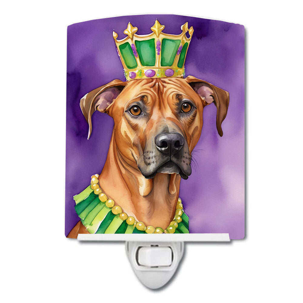 Rhodesian Ridgeback King of Mardi Gras Ceramic Night Light