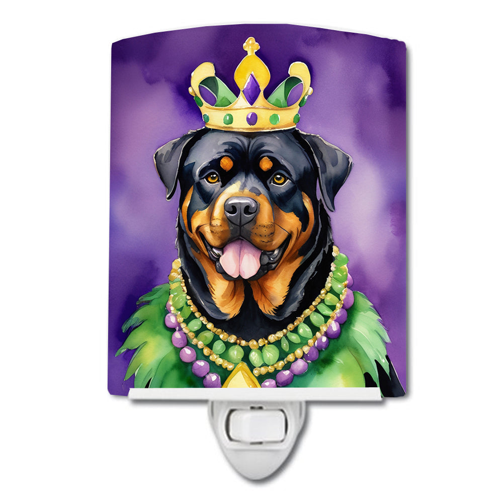 Rottweiler King of Mardi Gras Ceramic Night Light
