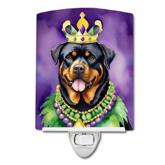 Rottweiler King of Mardi Gras Ceramic Night Light