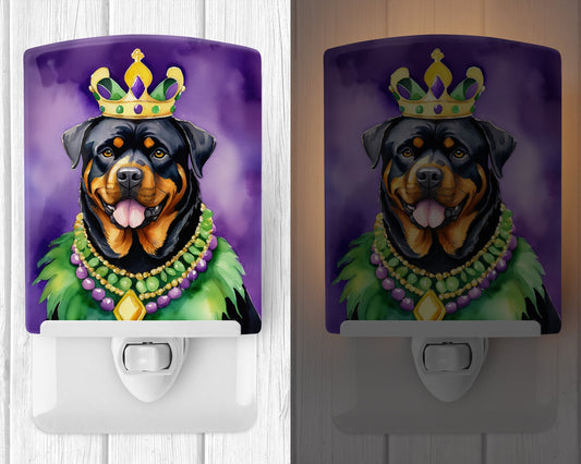 Rottweiler King of Mardi Gras Ceramic Night Light