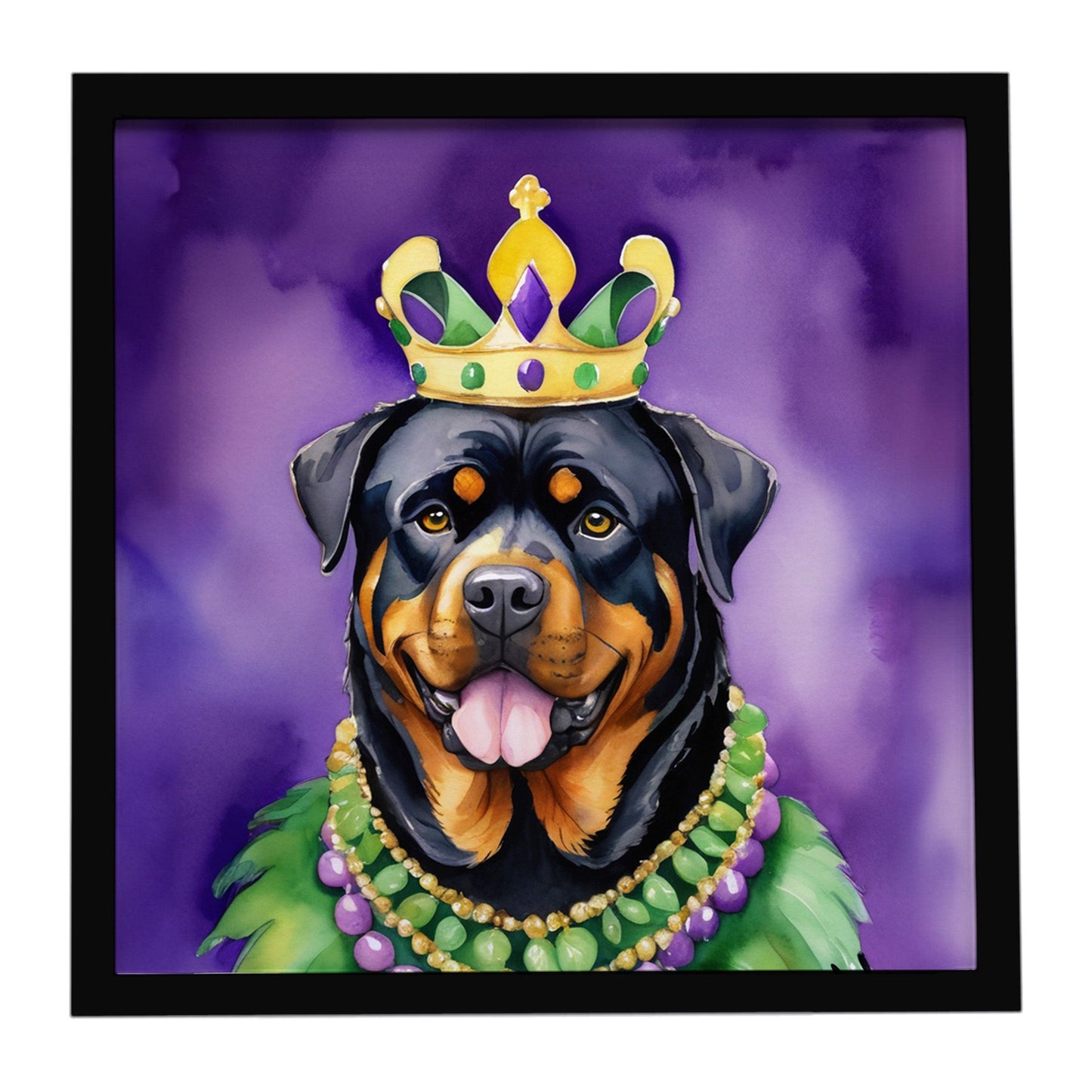 Rottweiler King of Mardi Gras Framed Metal Print