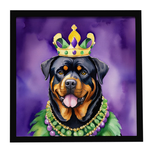 Rottweiler King of Mardi Gras Framed Metal Print