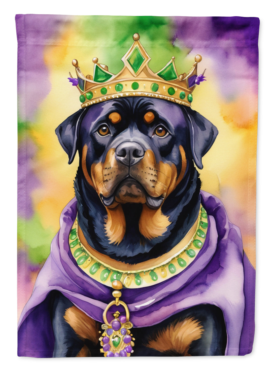 Rottweiler King of Mardi Gras House Flag