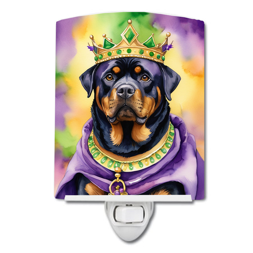 Rottweiler King of Mardi Gras Ceramic Night Light