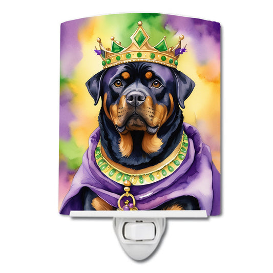 Rottweiler King of Mardi Gras Ceramic Night Light