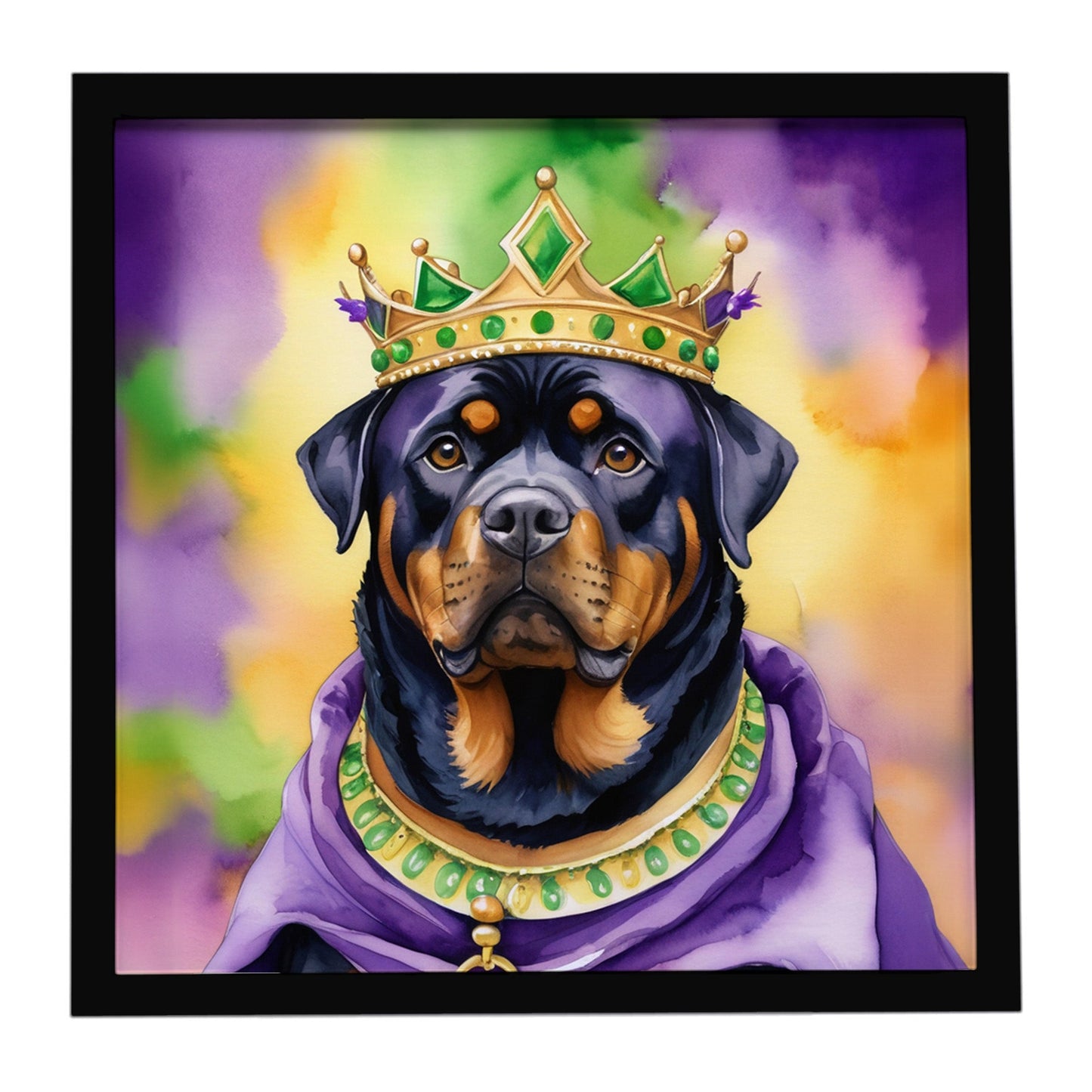 Rottweiler King of Mardi Gras Framed Metal Print