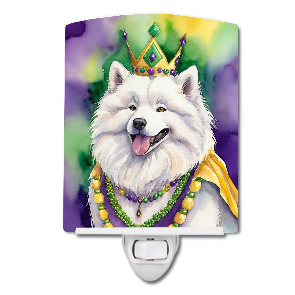 Samoyed King of Mardi Gras Ceramic Night Light