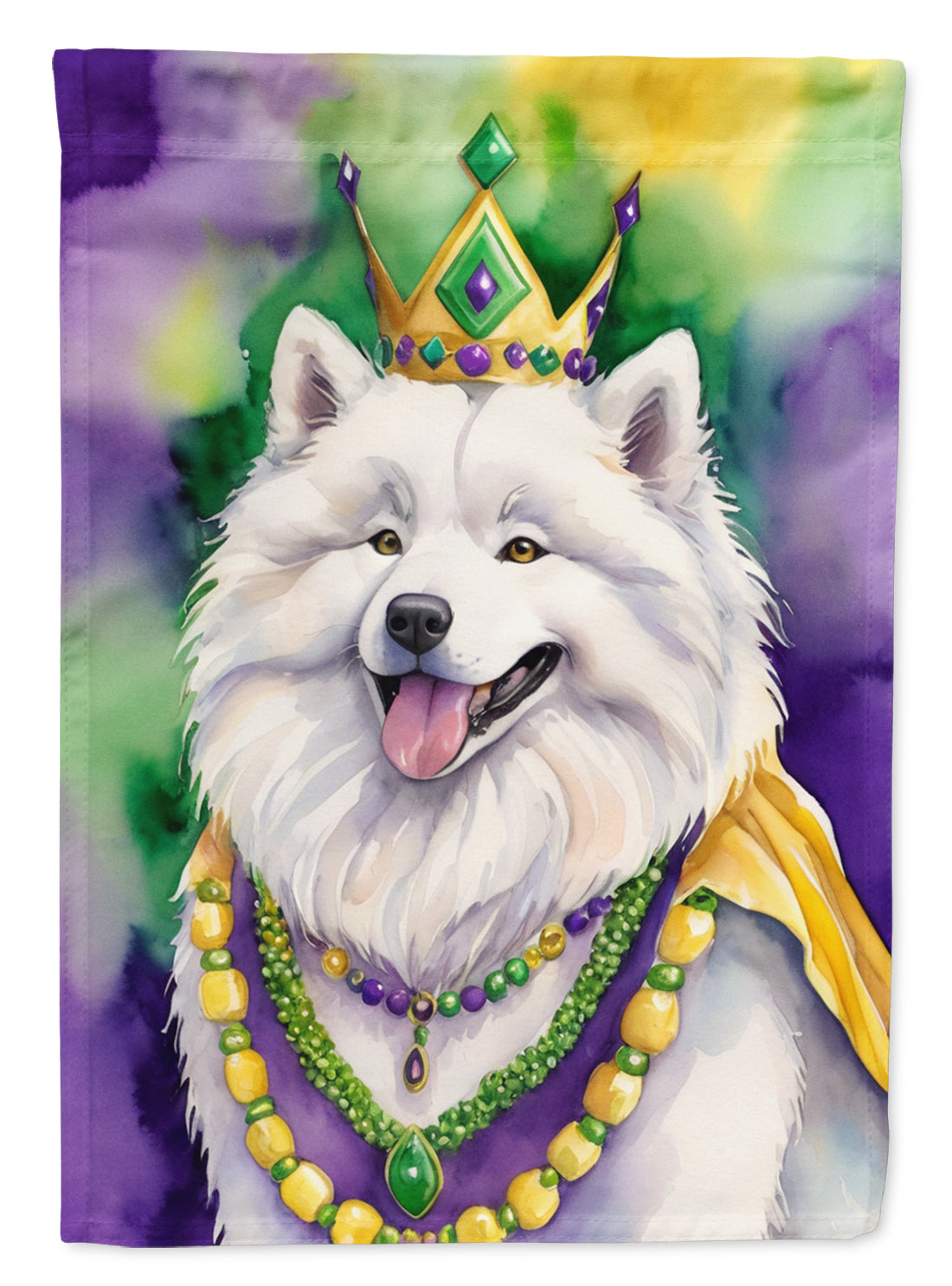 Samoyed King of Mardi Gras Garden Flag - Vibrant Dog-Themed Yard Decor by Caroline's Treasures