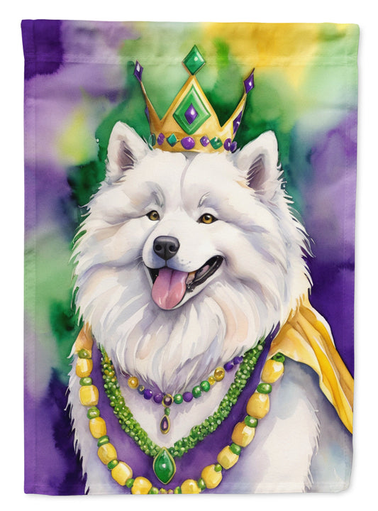 Samoyed King of Mardi Gras Garden Flag - Vibrant Dog-Themed Yard Decor by Caroline's Treasures