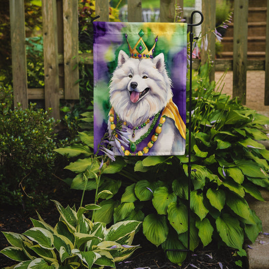 Samoyed King of Mardi Gras Garden Flag - Vibrant Dog-Themed Yard Decor by Caroline's Treasures