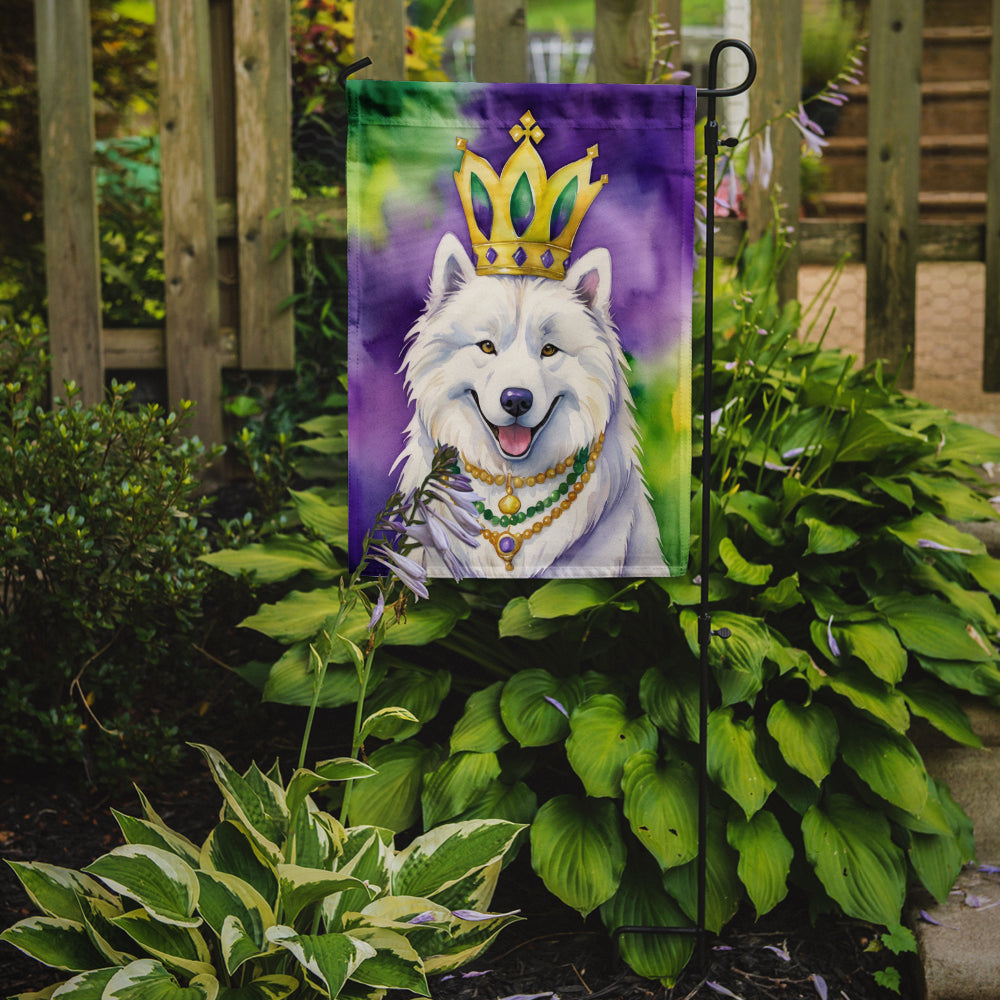 Samoyed King of Mardi Gras Garden Flag - Vibrant Dog-Themed Yard Decor by Caroline's Treasures