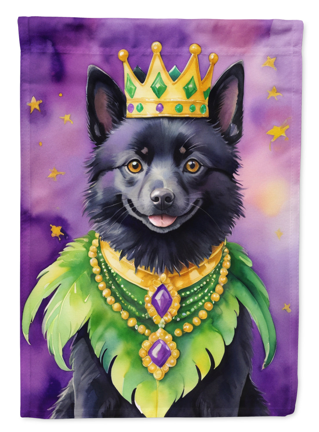 Schipperke King of Mardi Gras Garden Flag - Vibrant Dog-Themed Yard Decor by Caroline's Treasures