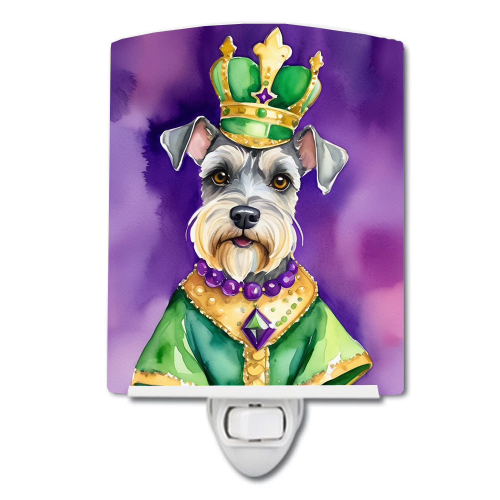 Schnauzer King of Mardi Gras Ceramic Night Light