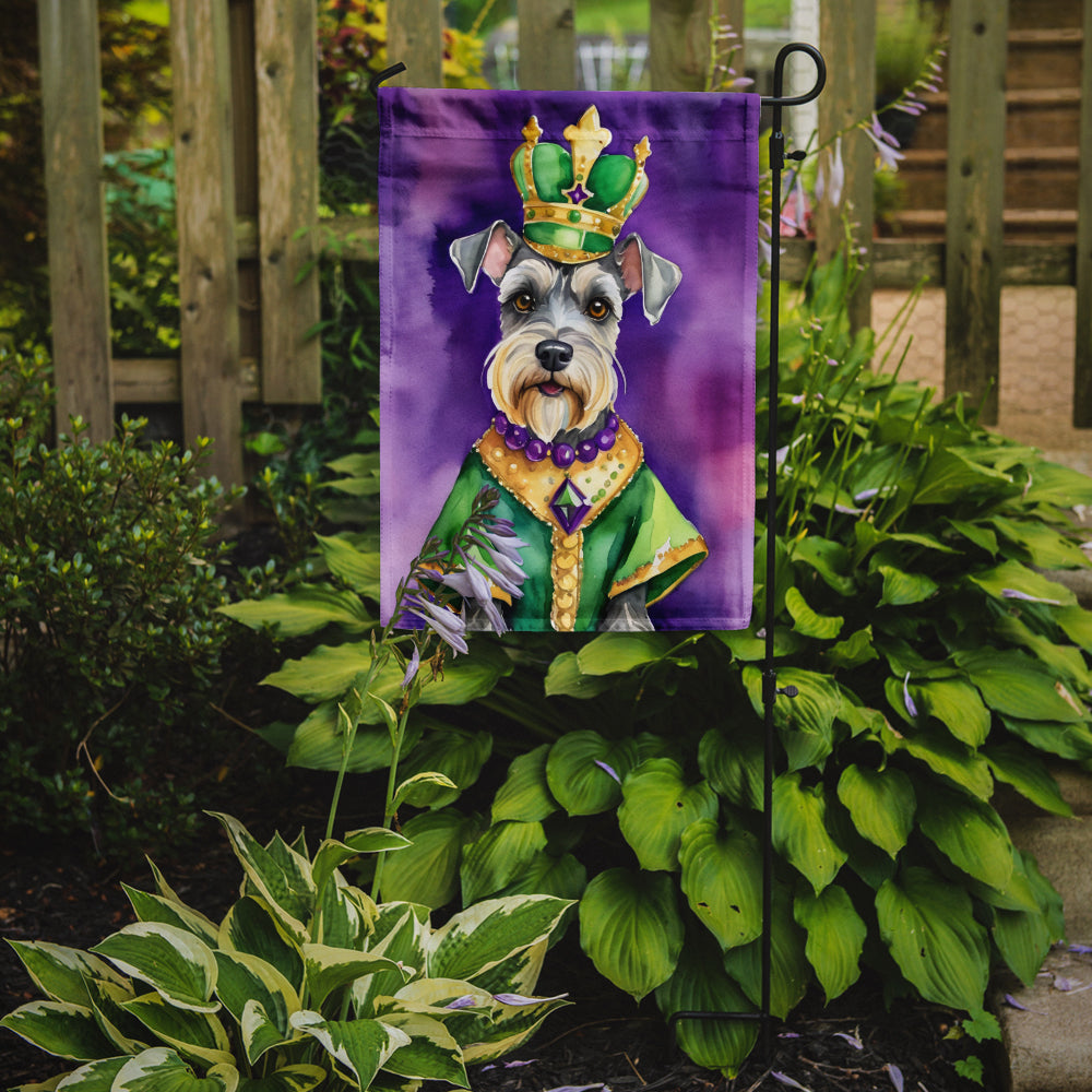 Schnauzer King of Mardi Gras Garden Flag - Vibrant Dog-Themed Yard Decor by Caroline's Treasures