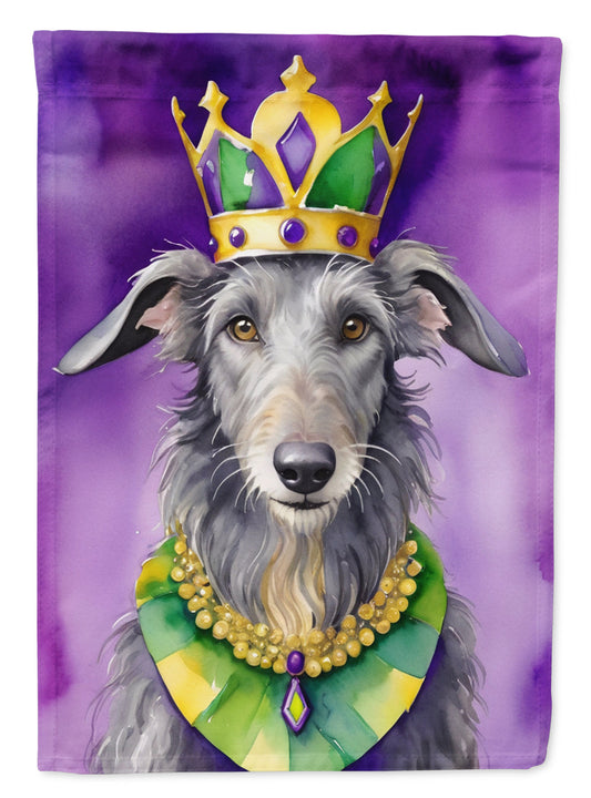 Scottish Deerhound King of Mardi Gras Garden Flag - Vibrant Dog-Themed Yard Decor by Caroline's Treasures