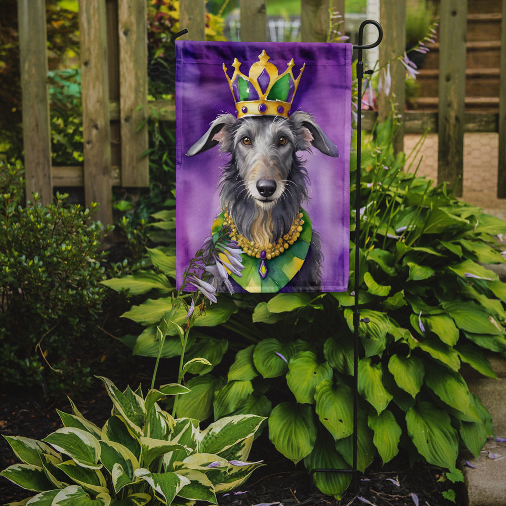 Scottish Deerhound King of Mardi Gras Garden Flag - Vibrant Dog-Themed Yard Decor by Caroline's Treasures