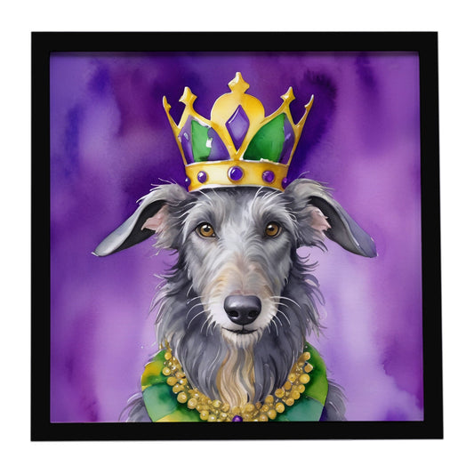 Scottish Deerhound King of Mardi Gras Framed Metal Print