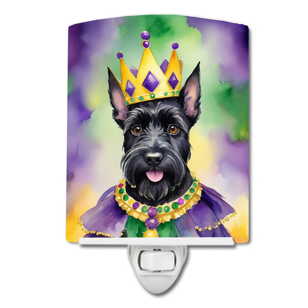 Scottish Terrier King of Mardi Gras Ceramic Night Light