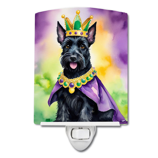 Scottish Terrier King of Mardi Gras Ceramic Night Light
