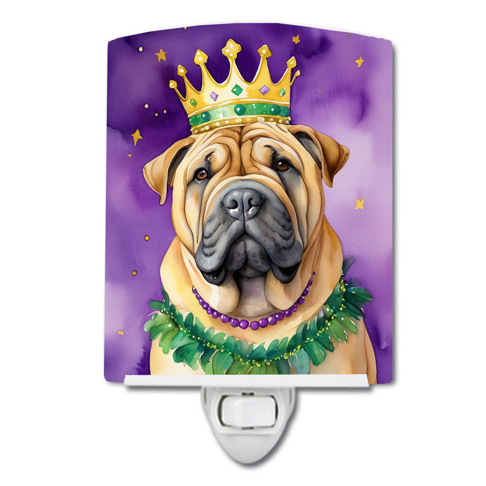 Shar Pei King of Mardi Gras Ceramic Night Light