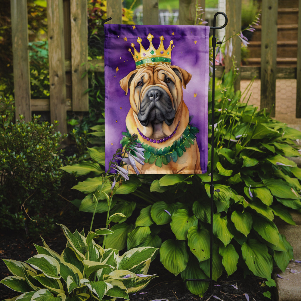 Shar Pei King of Mardi Gras Garden Flag - Vibrant Dog-Themed Yard Decor by Caroline's Treasures