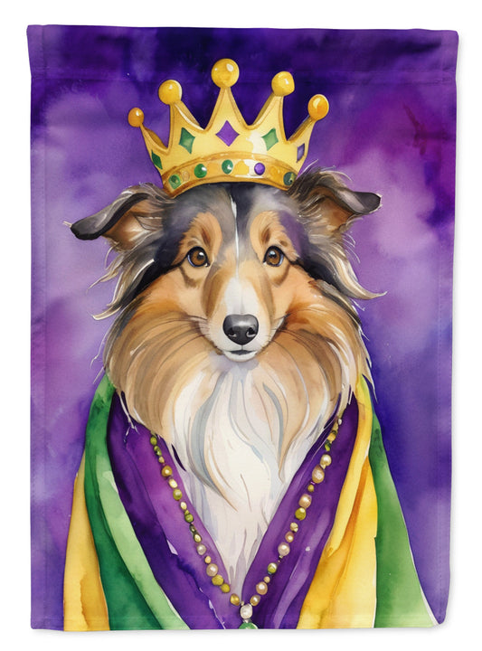 Sheltie King of Mardi Gras Garden Flag - Vibrant Dog-Themed Yard Decor by Caroline's Treasures