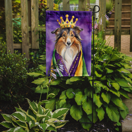 Sheltie King of Mardi Gras Garden Flag - Vibrant Dog-Themed Yard Decor by Caroline's Treasures