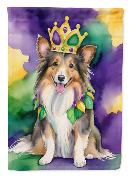Sheltie King of Mardi Gras Garden Flag - Vibrant Dog-Themed Yard Decor by Caroline's Treasures