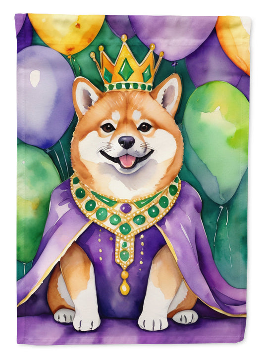 Shiba Inu King of Mardi Gras House Flag