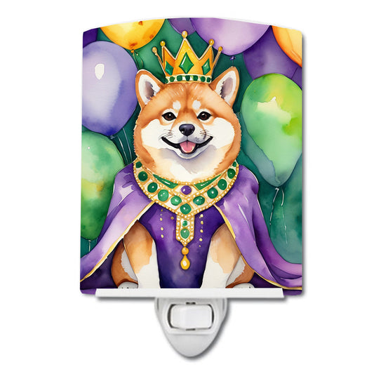 Shiba Inu King of Mardi Gras Ceramic Night Light