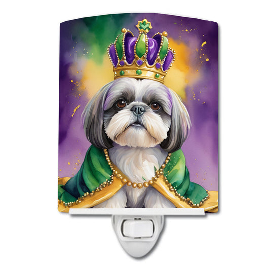 Shih Tzu King of Mardi Gras Ceramic Night Light