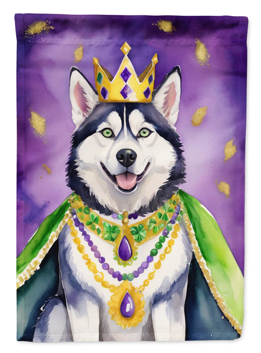 Siberian Husky King of Mardi Gras Garden Flag - Vibrant Dog-Themed Yard Decor by Caroline's Treasures