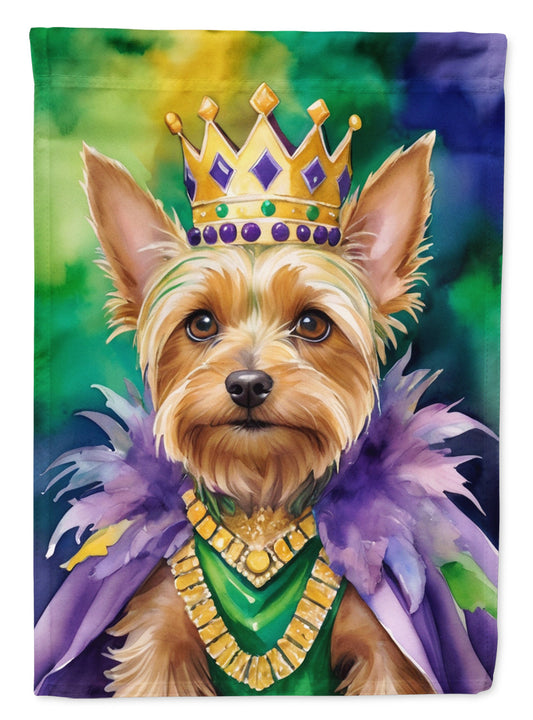 Silky Terrier King of Mardi Gras House Flag