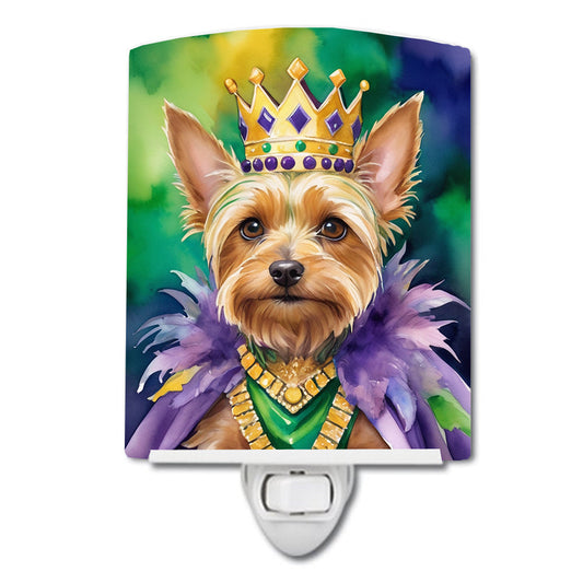 Silky Terrier King of Mardi Gras Ceramic Night Light