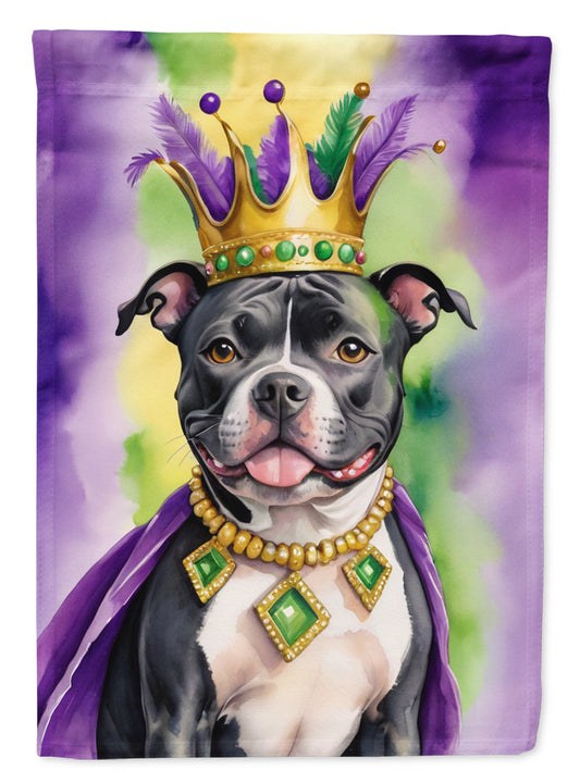 Staffordshire Bull Terrier King of Mardi Gras Garden Flag - Vibrant Dog-Themed Yard Decor by Caroline's Treasures