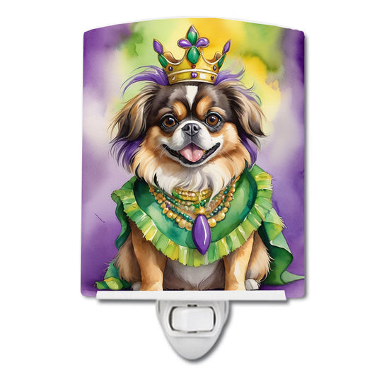Tibetan Spaniel King of Mardi Gras Ceramic Night Light