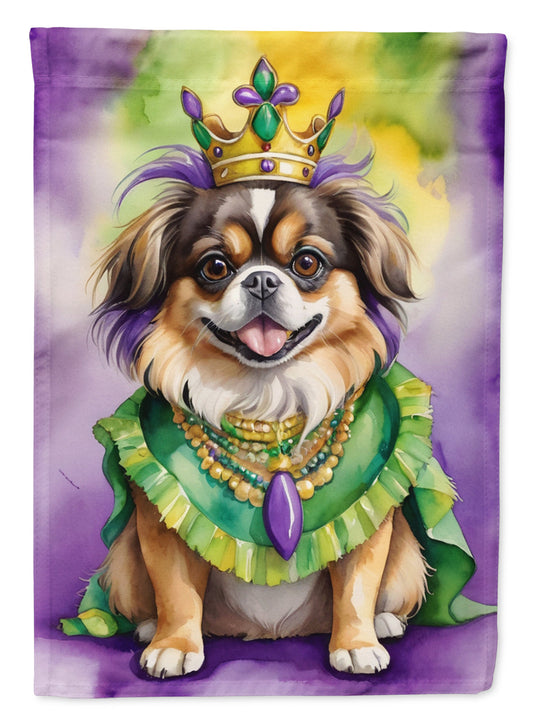 Tibetan Spaniel King of Mardi Gras Garden Flag - Vibrant Dog-Themed Yard Decor by Caroline's Treasures