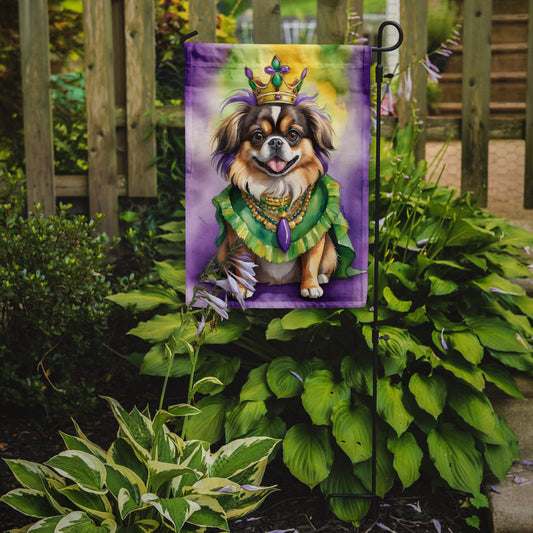 Tibetan Spaniel King of Mardi Gras Garden Flag - Vibrant Dog-Themed Yard Decor by Caroline's Treasures