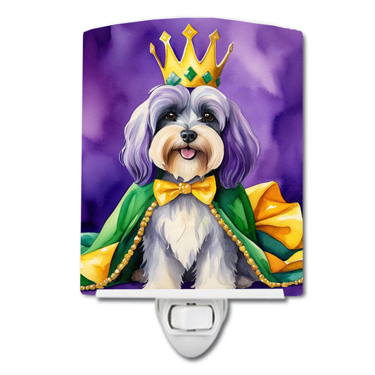 Tibetan Terrier King of Mardi Gras Ceramic Night Light